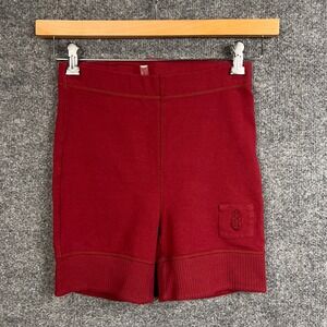 Free People Movement‎ Red Sweat Shorts Ribbed Waistband Pocket Athleisure Small